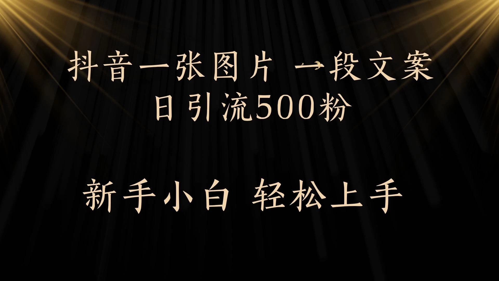 每天2分钟，抖音一张图片 一段文案日引流500粉 第1张